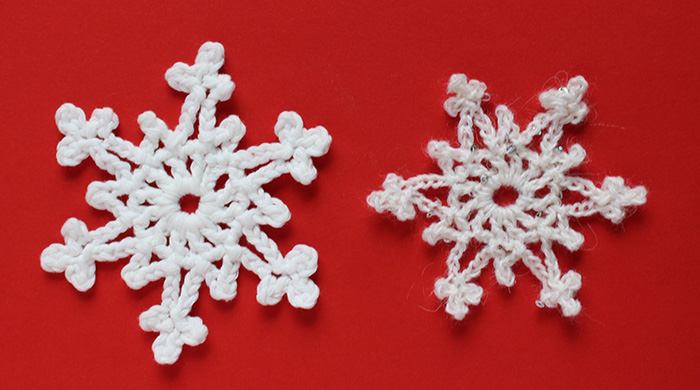 Easy 2-row crochet snowflake